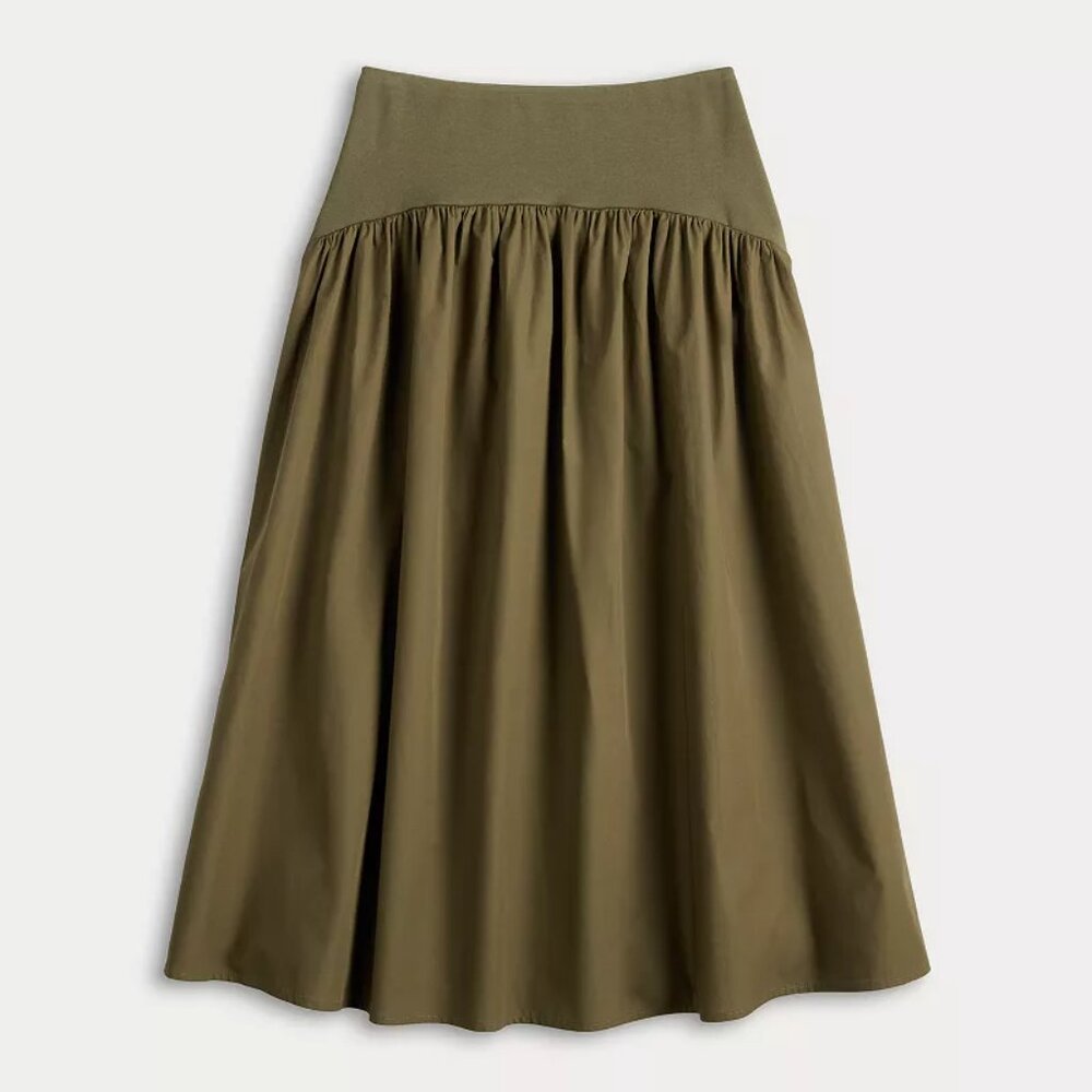 *NWT* Women's Simply Vera Vera Wang XXL Black midi poplin skirt - Picture 6 of 7
